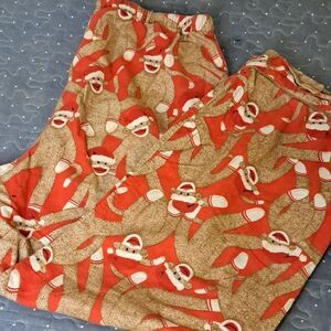 Nick & Nora Christmas Sock Monkey sleep pants size medium